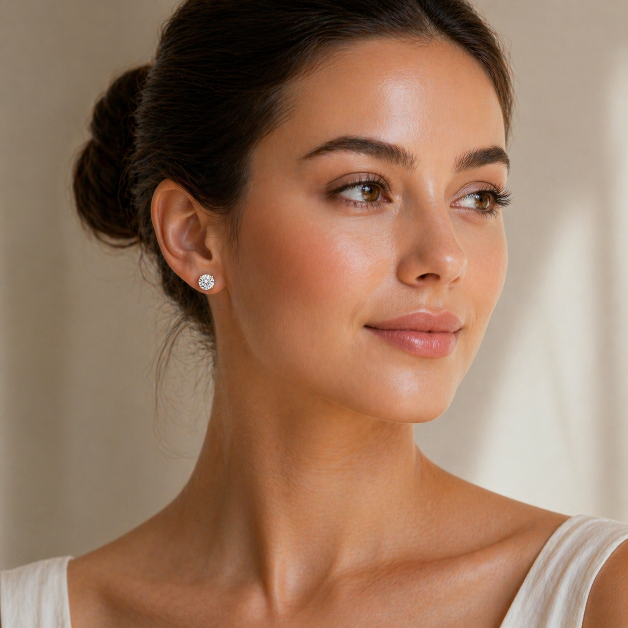 Moissanite Diamond Solataire Stud Earrings
