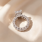 Emerald Cut Full Pavé Moissanite Ring